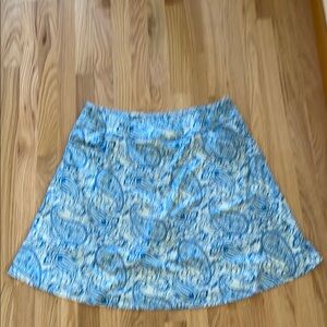 Elegant Blue Patterned Women's Skort